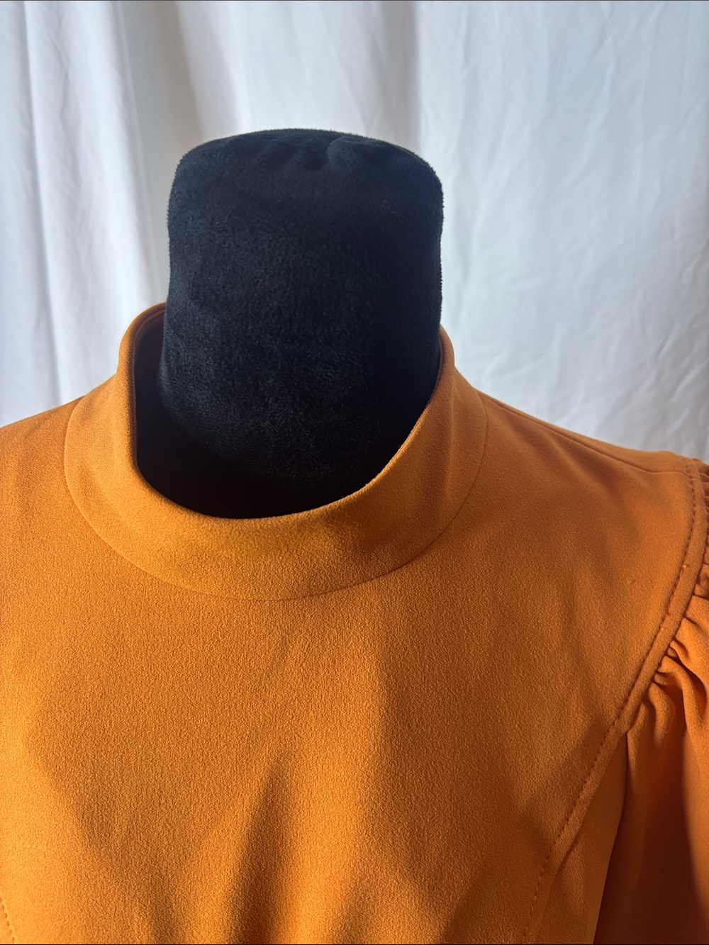 Calvin Klein Orange Puff-Sleeve Mini Dress - Picture 11 of 11